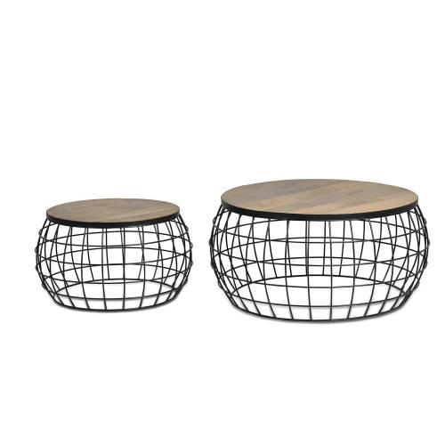 Lot de 2 table basse | Mix & Match - Industriel