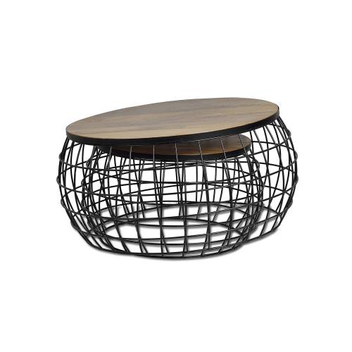 Lot de 2 table basse | Mix & Match - Industriel