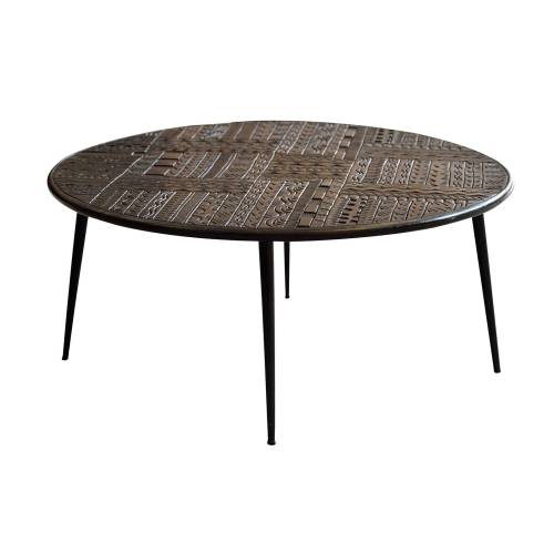 Table basse ronde noire