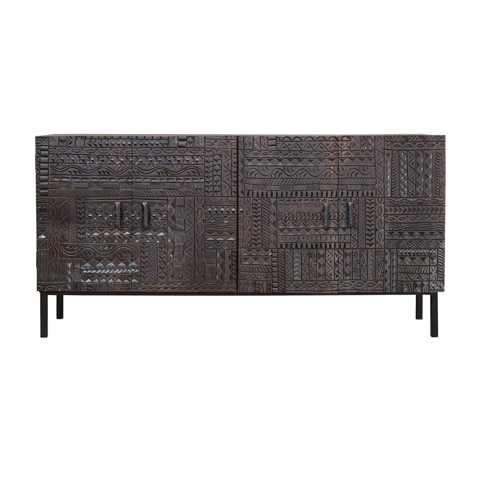 Buffet noir et bois | Manguier Origin