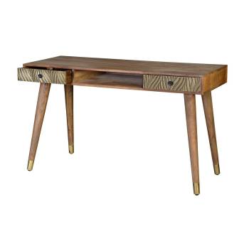 Bureau bois metal 2 tiroirs