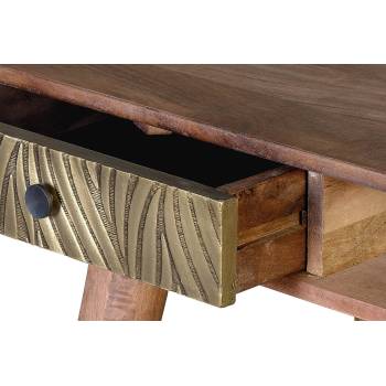 Bureau bois metal 2 tiroirs