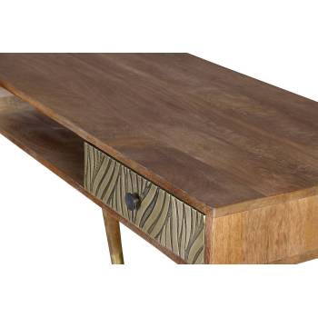 Bureau bois metal 2 tiroirs