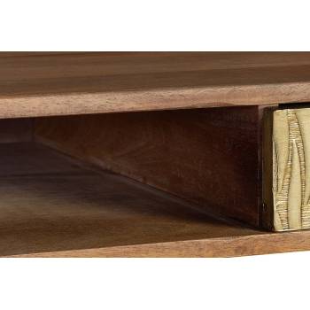 Bureau bois metal 2 tiroirs