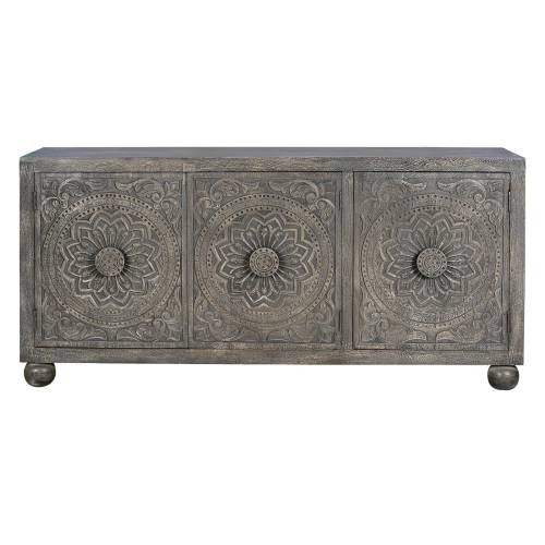 Buffet bois gris en manguier massif