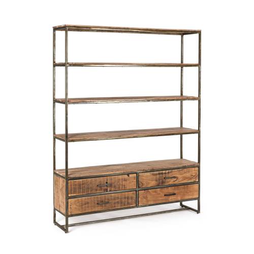 Etagere bois metal en acacia massif