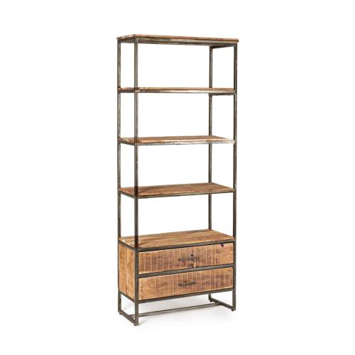 Etagere bois et metal en acacia massif