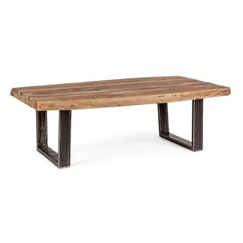 Table basse 120 cm en acacia et métal