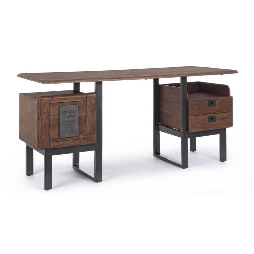 Bureau style industriel en métal et bois | Manguier Forge