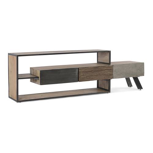 Meuble TV 3 tiroirs en bois recyclé
