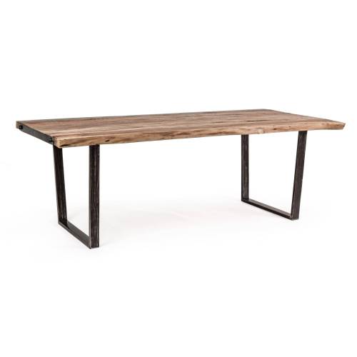 Table bois massif 220 cm en acacia et métal