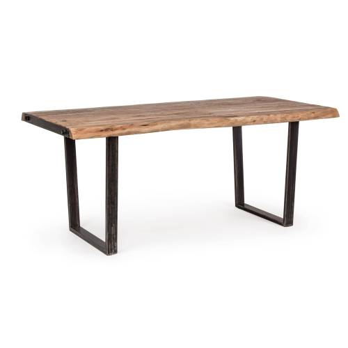 Table salle à manger 180 cm en acacia et métal