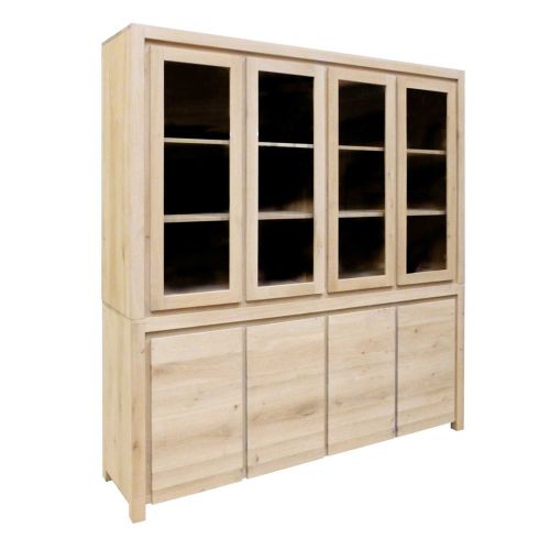 Grand buffet vaisselier moderne | Chêne Tibo - Contemporain