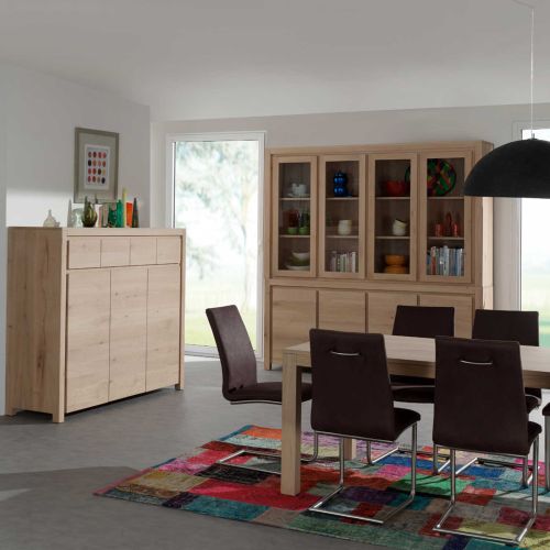 Grand buffet vaisselier moderne | Chêne Tibo - Contemporain