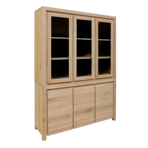 Buffet vaisselier vitrée moderne | Chêne Tibo - Contemporain