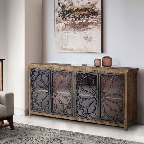 Buffet 4 portes bois massif | Manguier Flower