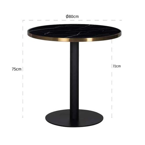 Table de repas ronde 80 cm | Marbre et Métal Venise