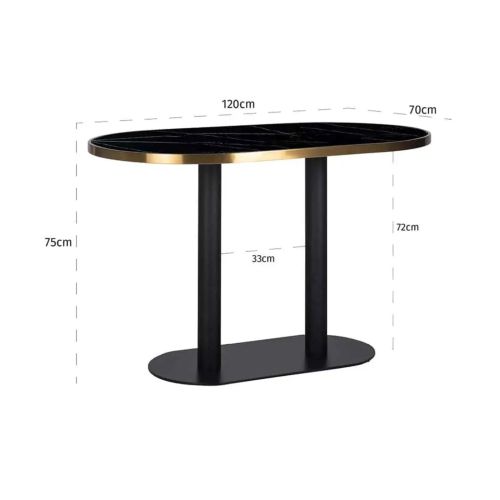 Table de salle ovale en marbre 120cm | Marbre et Métal Venise