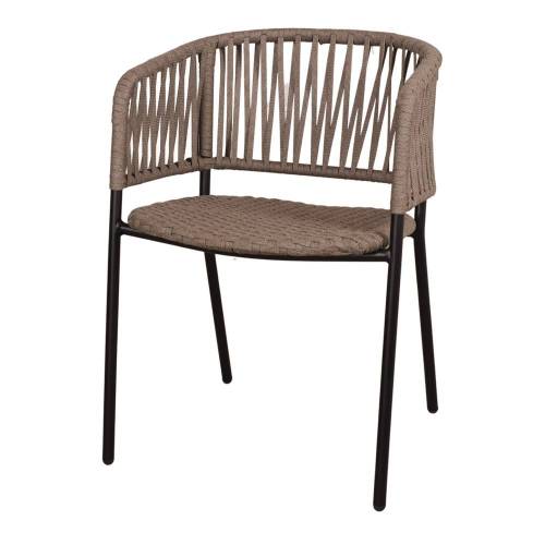 Chaise corde et métal marron naturelle