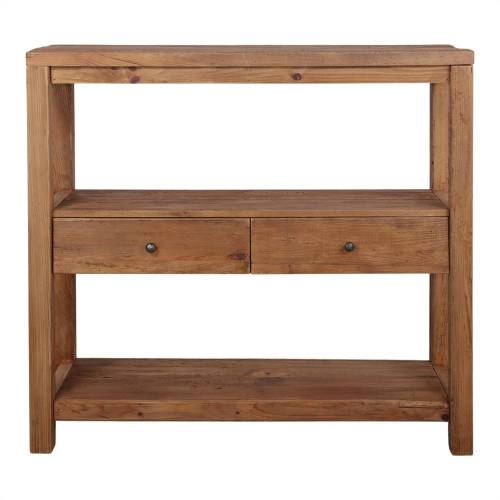 Console pin 2 tiroirs en bois recyclé