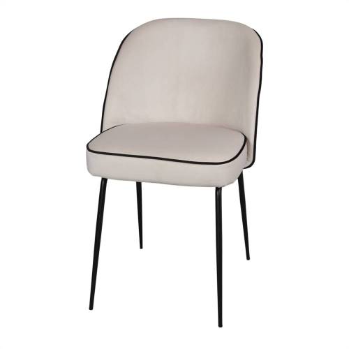 Chaise velours de couleur blanche