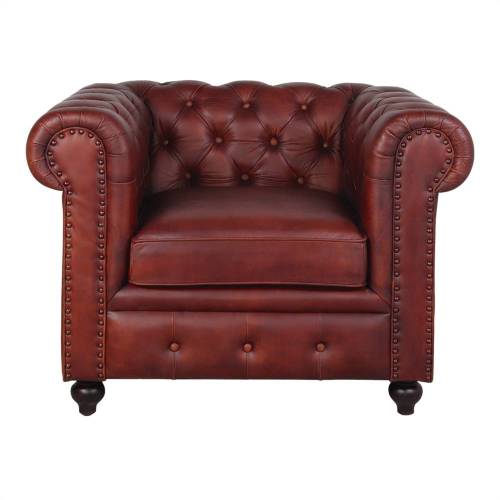 Fauteuil cuir style Chesterfiled