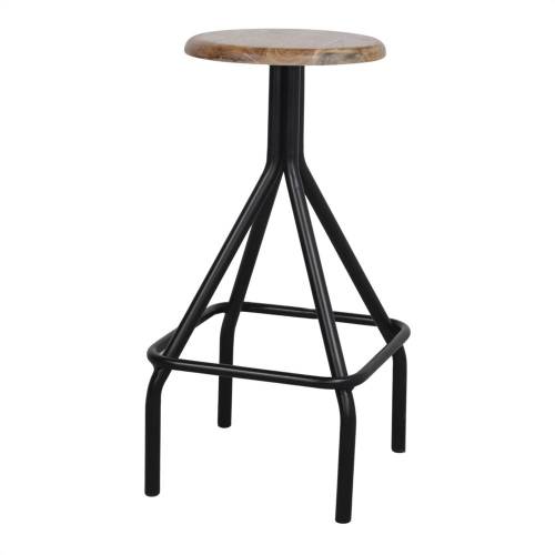 Tabouret de bar bois et métal industriel