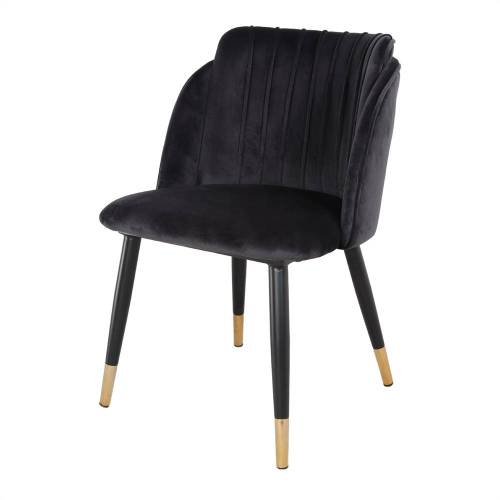 Chaise tissu noir en velours