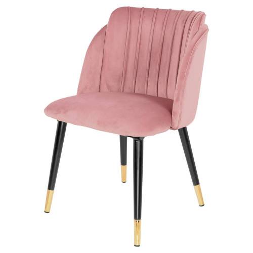 Chaise tissu rose en velours