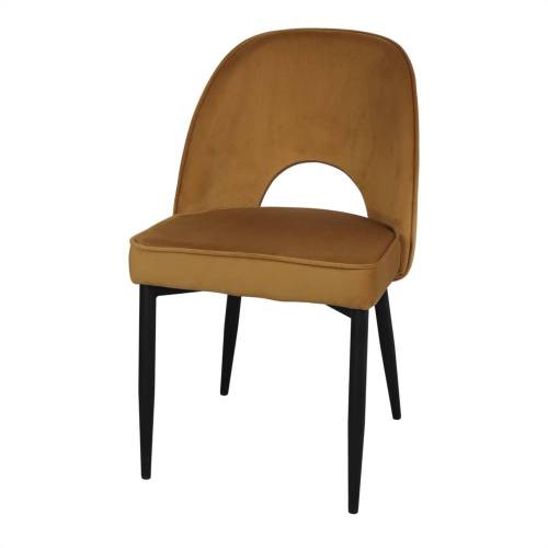 Chaise tissu ocre jaune