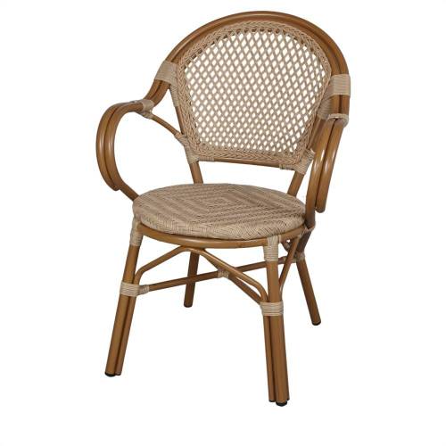 Chaise extérieur rotin synthétique et aluminium