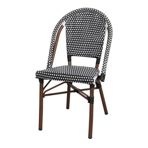 Chaise bistrot alu et rotin synthétique