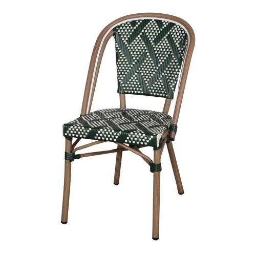 Chaise extérieure alu et rotin synthétique
