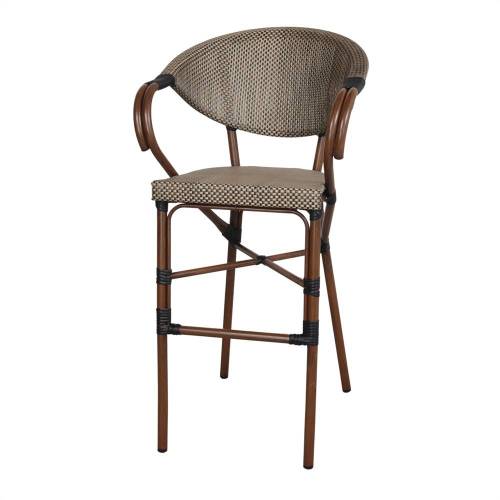 Tabouret bar extérieur en alu et textilène