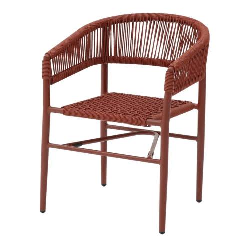Chaise corde rouge et aluminium