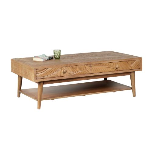 Table basse rectangle 2 tiroirs | Manguier Botania