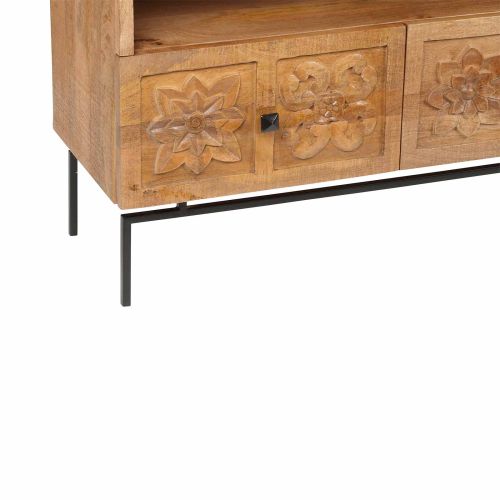 Petit meuble TV 2 tiroirs | Manguier Borealis