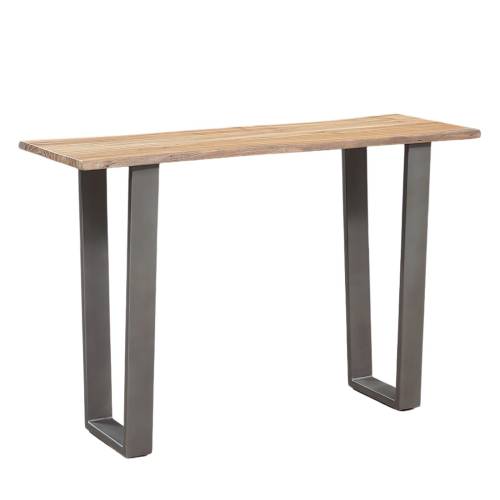 Console industrielle bois brut et métal 