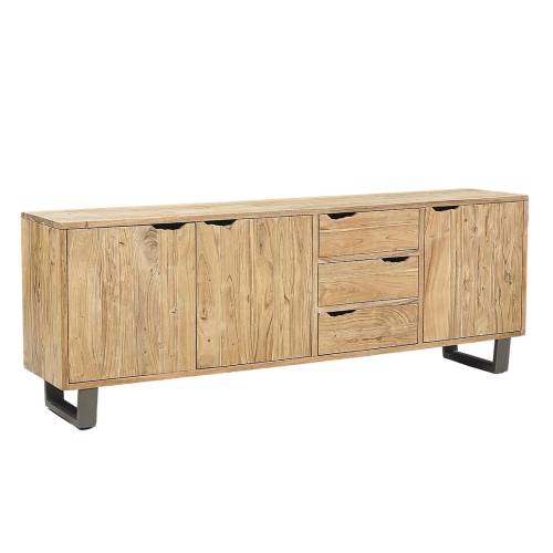 Grand buffet bois brut fer industriel