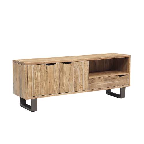 Meuble Tv bois naturel et fer