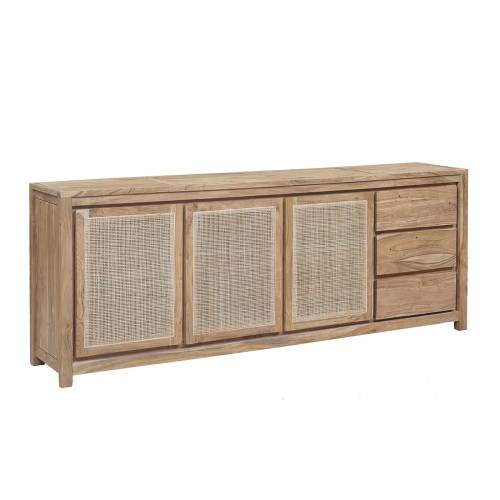 Grand buffet nature porte cannage 3P 3T "Acacia Tatoo II"