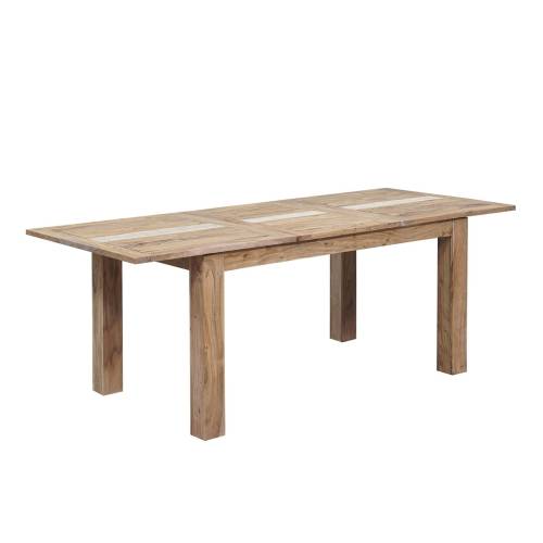 Table à manger plateau cannage 155 rallonge 60 - Exotique