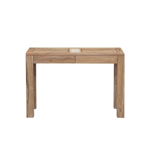 Console bois nature plateau cannage "Acacia Tatoo II"