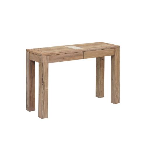 Console bois nature plateau cannage "Acacia Tatoo II"