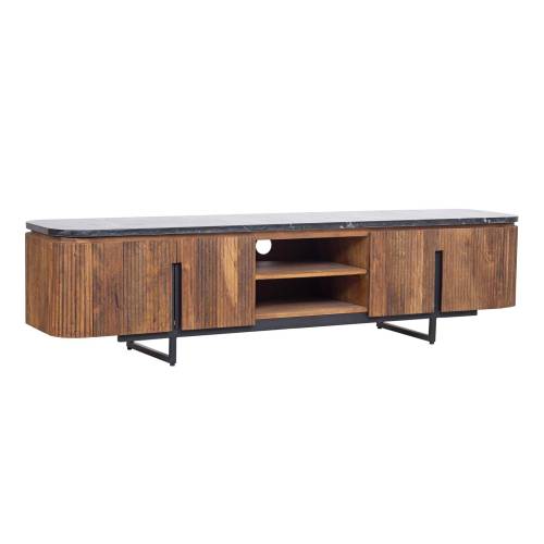 Grand meuble Tv plateau marbre noir | Manguier Kfir