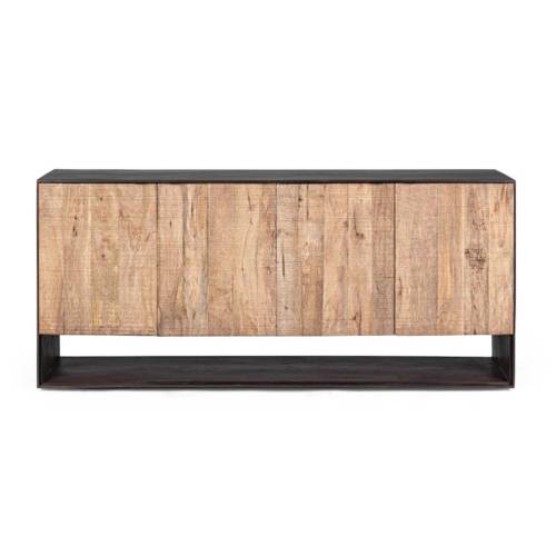 Buffet bas design 4P bois bicolore | Manguier Kabir