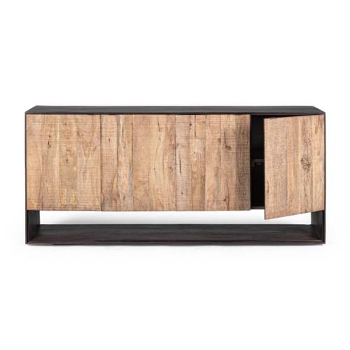 Buffet bas design 4P bois bicolore | Manguier Kabir