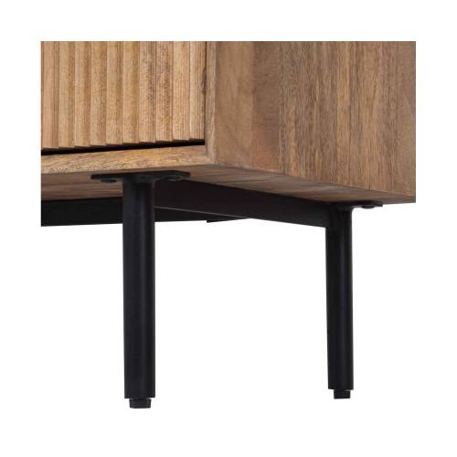 Buffet haut bois sculpté motif géométrique 4P | Manguier Kabir
