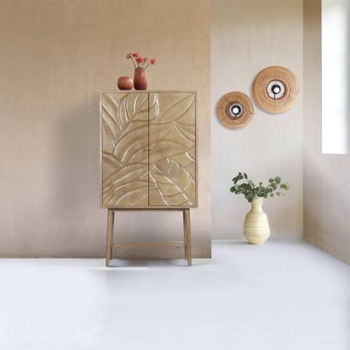Buffet haut sculpté 2 portes | Manguier Botania - Exotique
