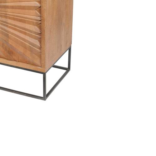 Bahut 2 portes sculptées | Manguier Solis - Contemporain
